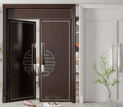 新中式双开门3D模型下载